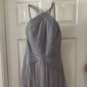 Elegant evening Strapless Gray Dress gown